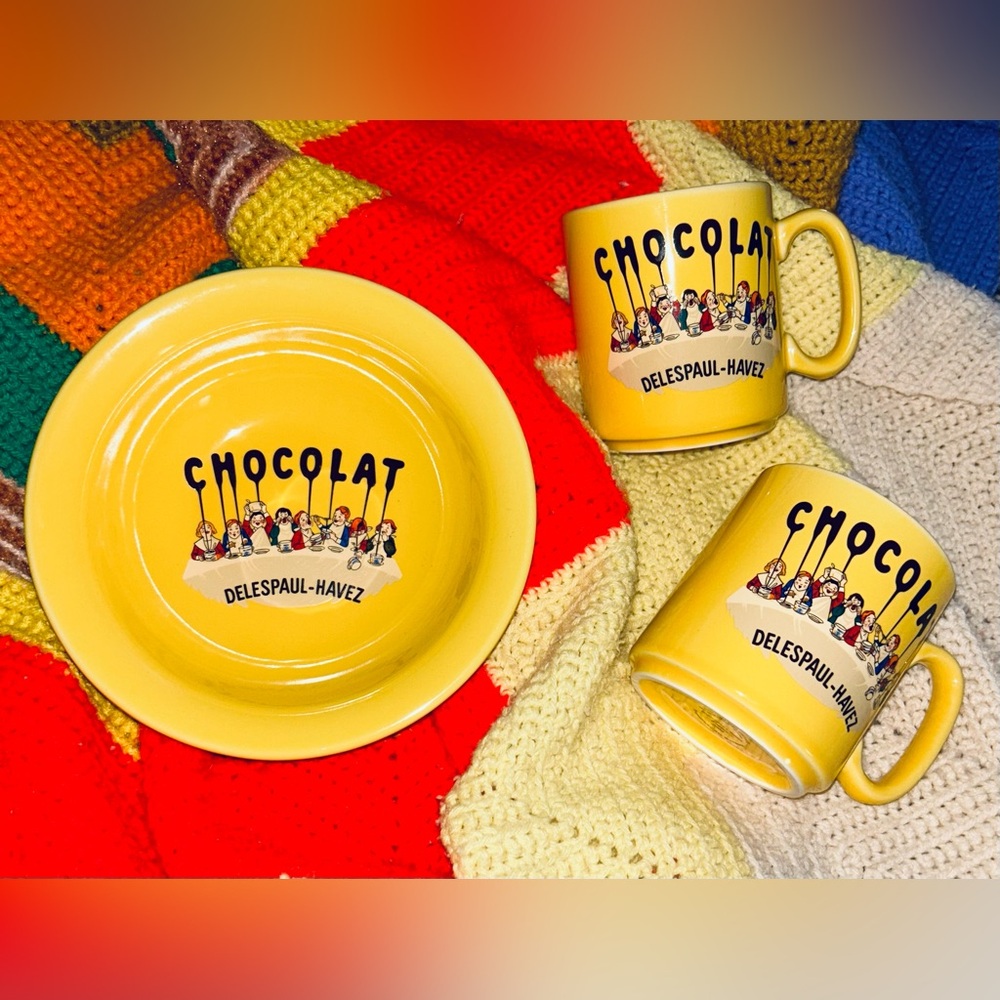 Chocolate lovers bowl and mug set France  Chocolat De Lea Paul Haves 2005